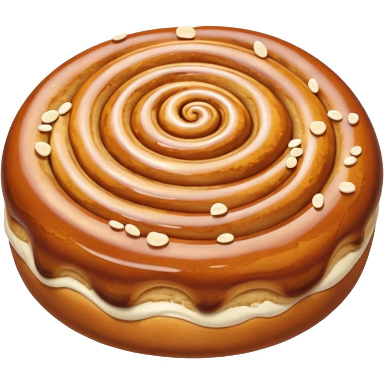 cinnemon bun with white sugar pebbles on top emoji