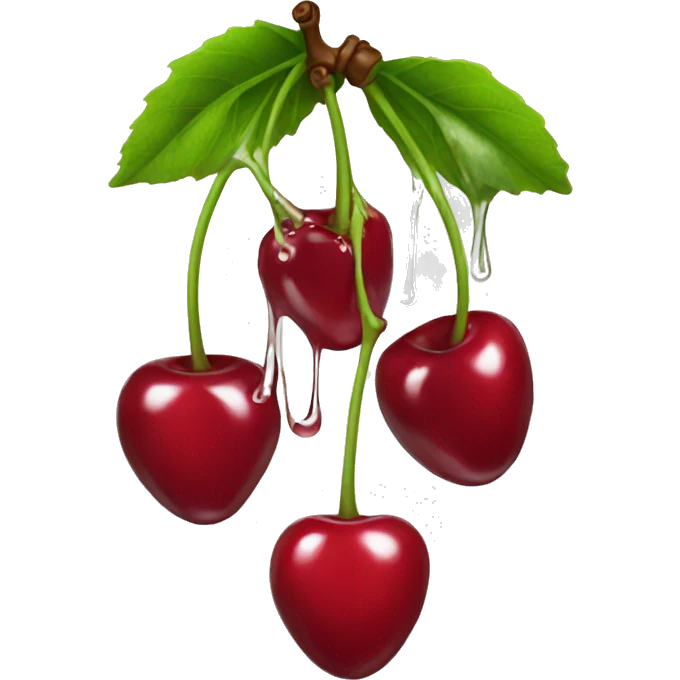 Dripping cherry emoji