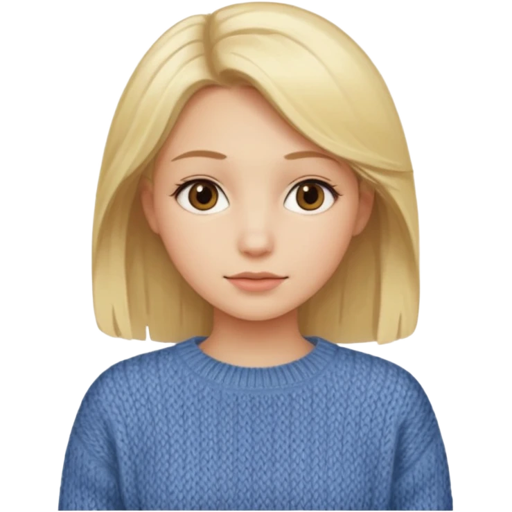 Girl with blonde hair and wearing a sweter emoji