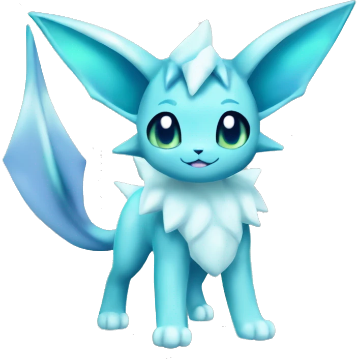Kawaii Gorgeous Beautiful Shiny Sparkly Vaporeon-Glaceon-Pokémon full body emoji