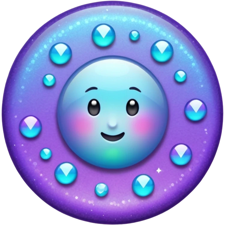 glitter purple and cian mark check emoji