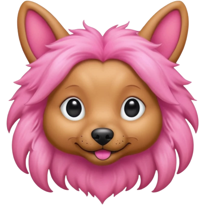 alien pink haired dog wearing earrings emoji
