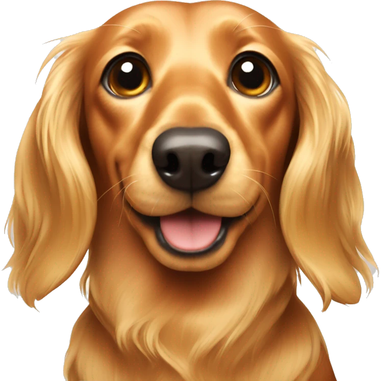 Golden long hair dachshund  emoji