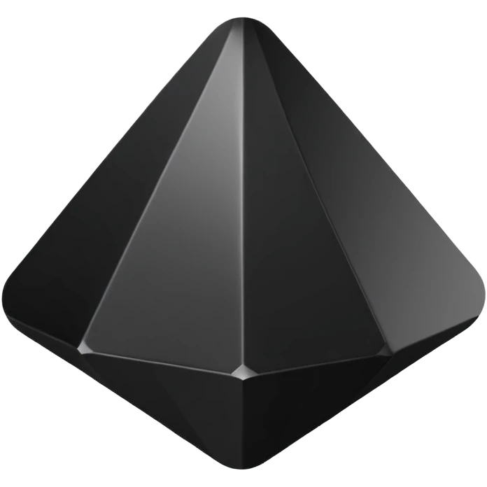 3d diamond shape matte black. diamond shape like on a playing card emoji