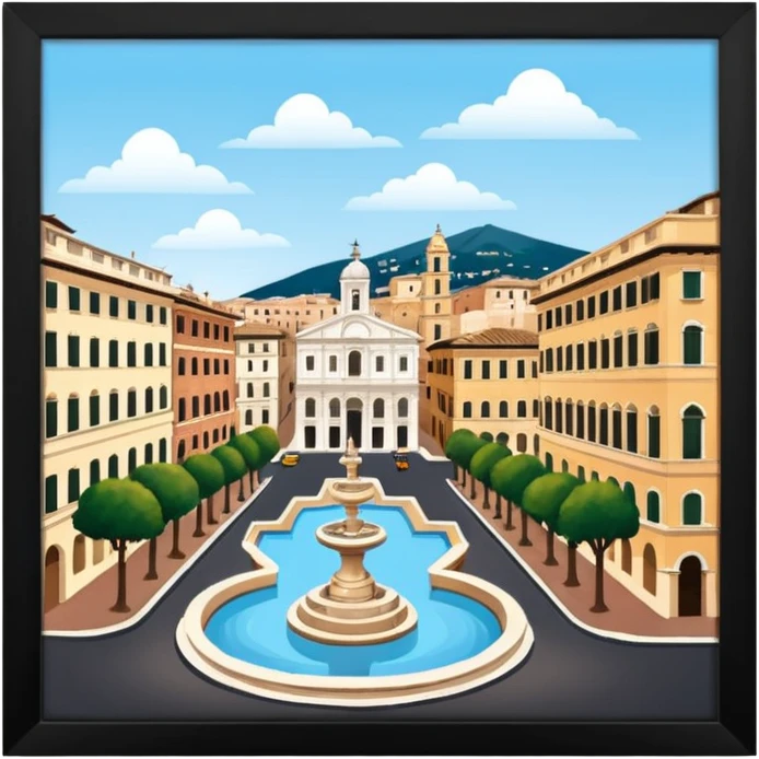 piazza di spagna with barcaccia view from up above
no square style no frame png style 
 emoji