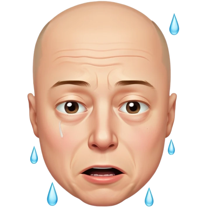 Bald Elon musk crying tears emoji