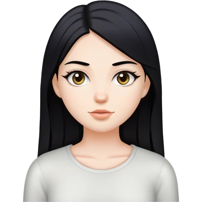 Chica lacia pelo negro blanca emoji