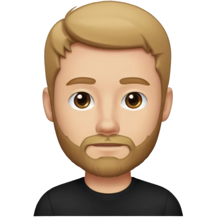 8-BitRyan with dark blonde hair and thin buzz beard, black shirt emoji