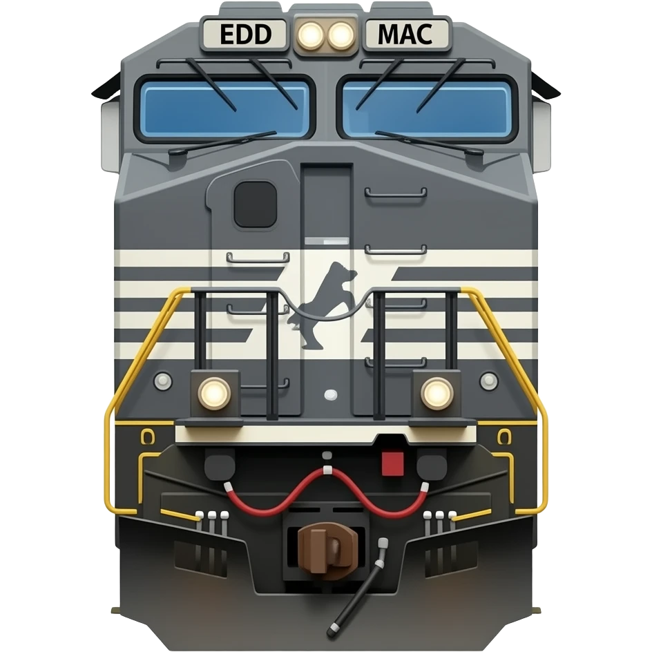 train engine, perfect proportions of a EMD SD70 MAC front view, in primer gray, emoji