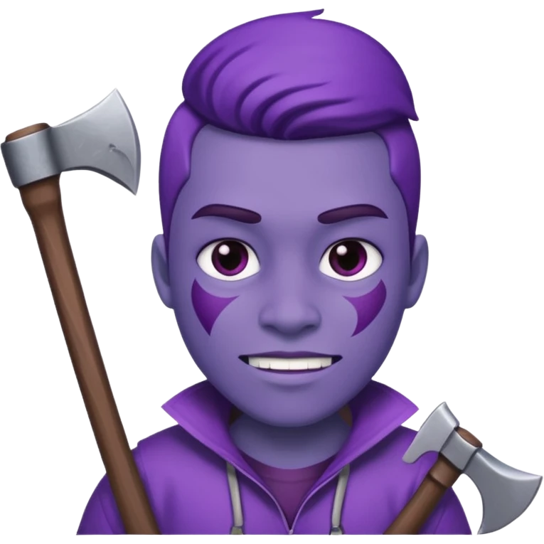 Purple dine withe axe emoji
