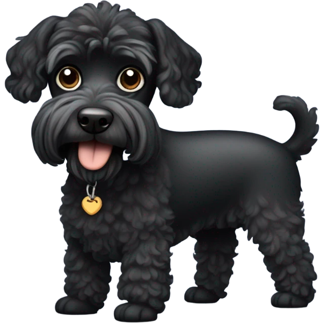 schnauzer cross mini poodle black dog emoji