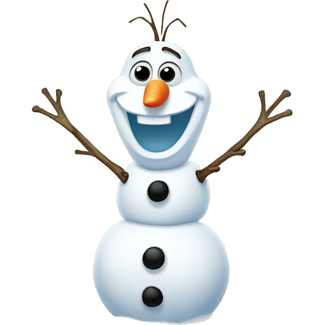 olaf snowman, frozen, happy emoji