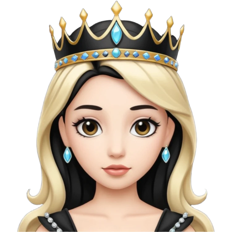 Obsidian Princess – black tiara + black trim,Shadow Princesses. emoji