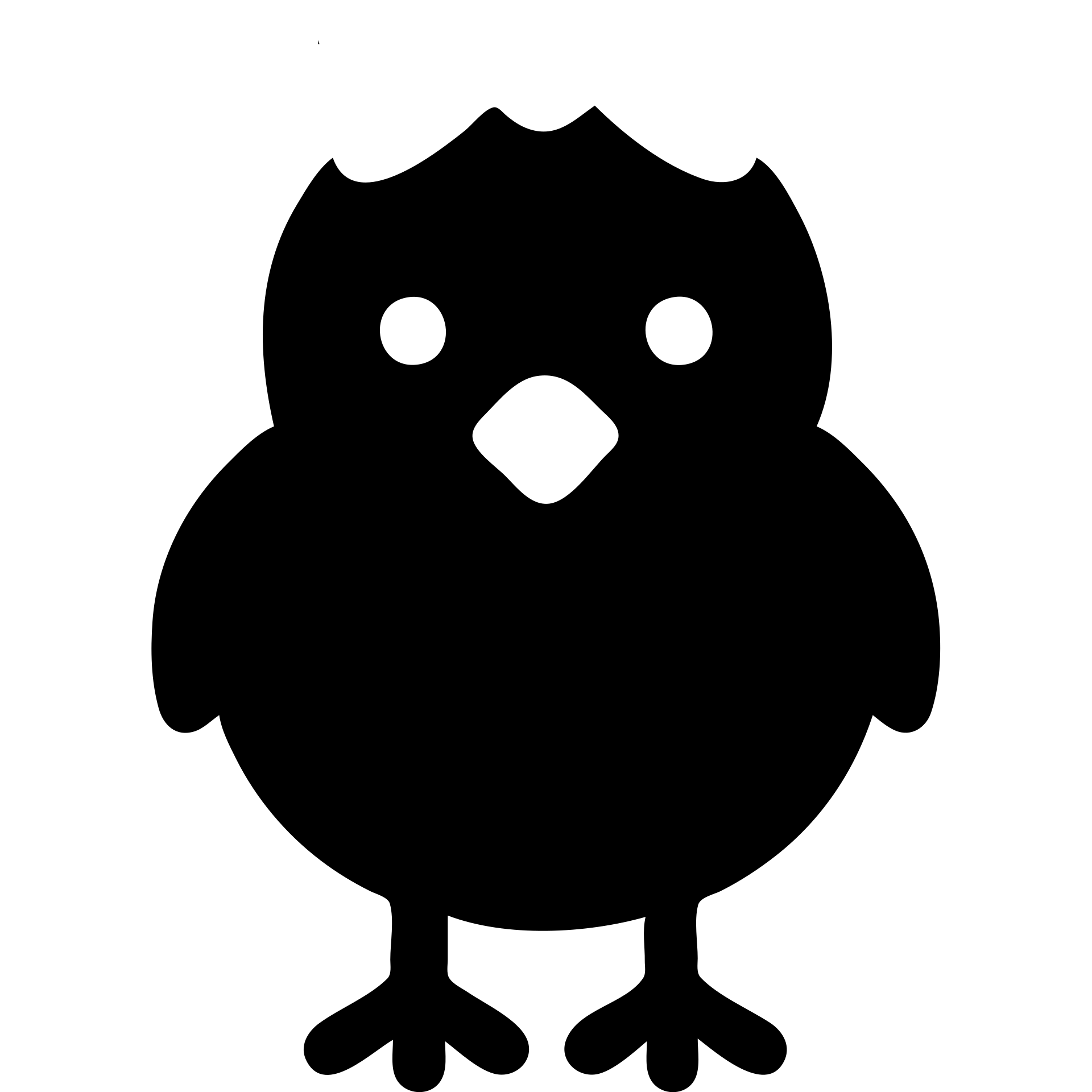 a chick with a pink bow, merged into a single icon, solid filled icon style, no outlines, bold silhouette emoji
