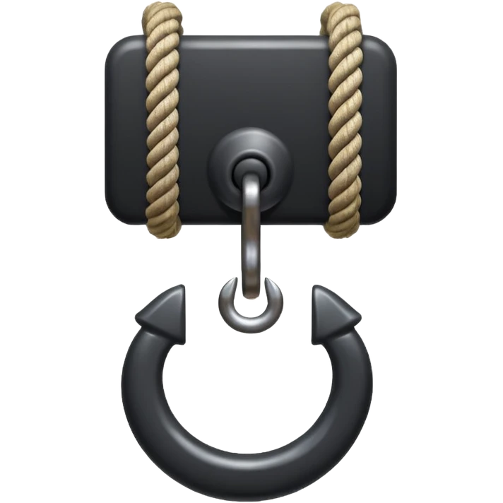 iron hook, 4 hooks in one, black, with rope emoji
