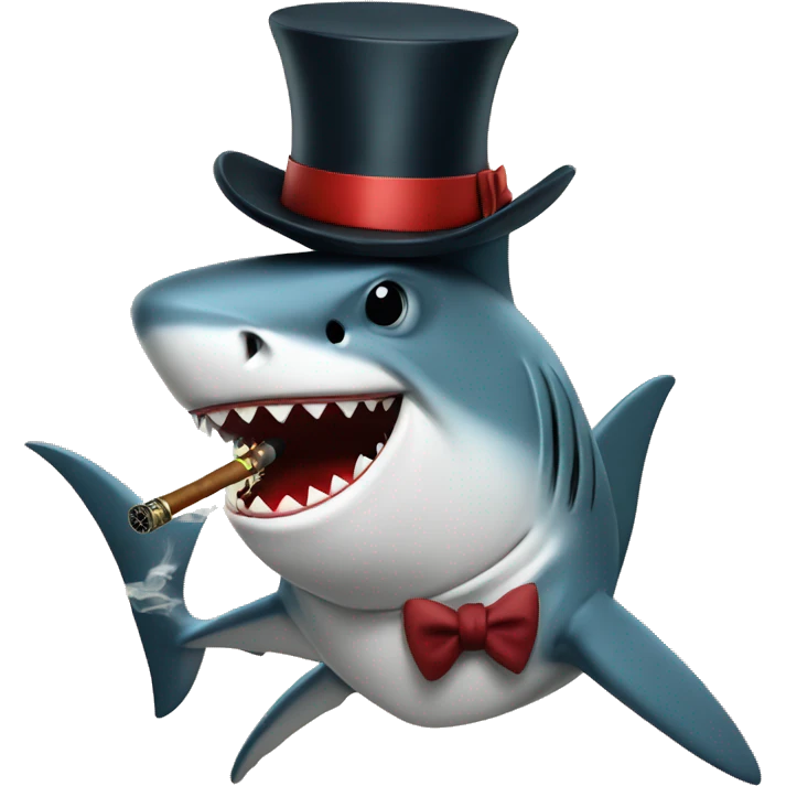 shark smoking a pipe with a tophat emoji