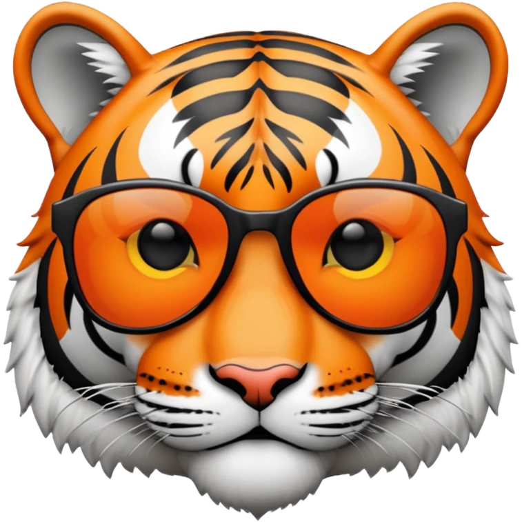 tiger face with dark lens sunglasses, cool expression emoji