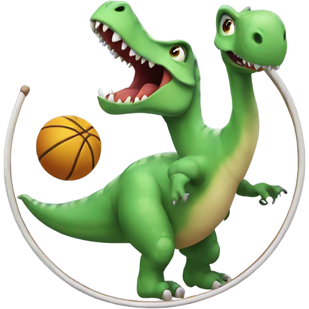 Dinosaur hoola hooping emoji