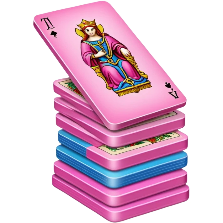 Pink tarot playing card stack emoji