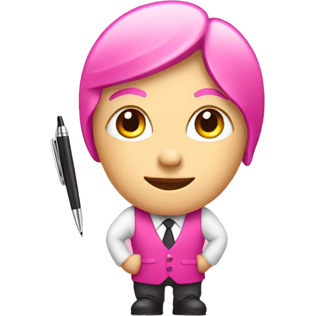 Planner with pen and pink cover emoji