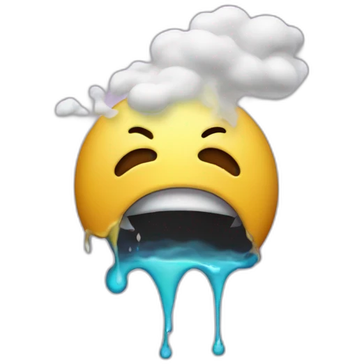 Emoji melting vaporized emoji
