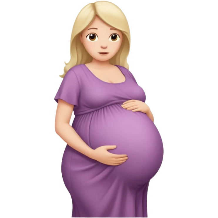 very heavily pregnant overdue lady with large belly  emoji