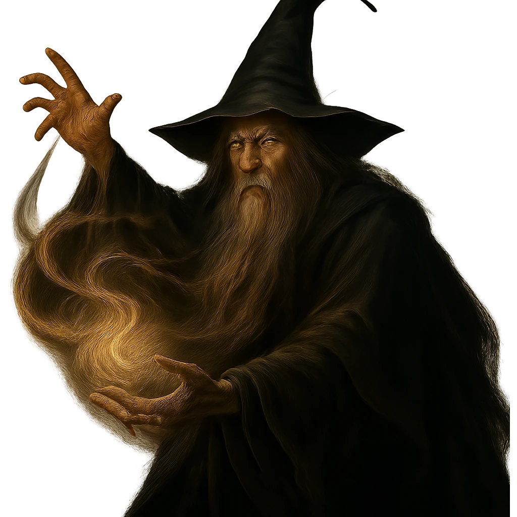 Remove the background, keep only the dark wizard character with transparent background. emoji