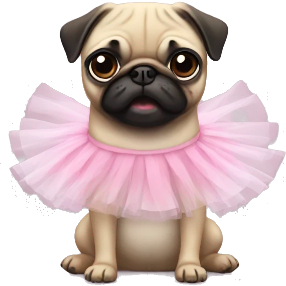 pug with a tutu emoji
