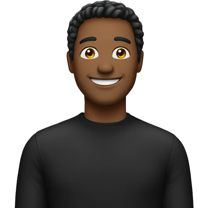 happy man in black emoji