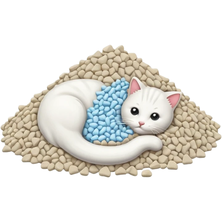 a pile of cat litter (white) emoji
