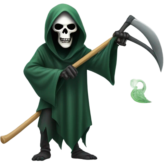 Grim reaper green bandanna  emoji