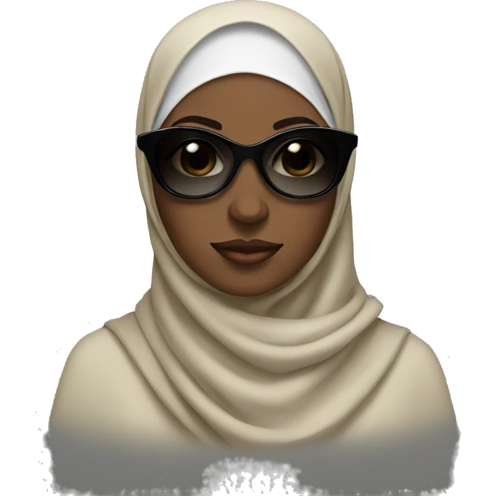 African Hijabi with dark sunglasses emoji