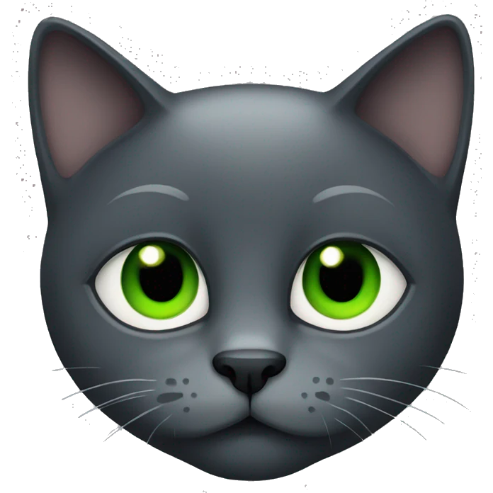 Dark Grey cat with green eyes emoji