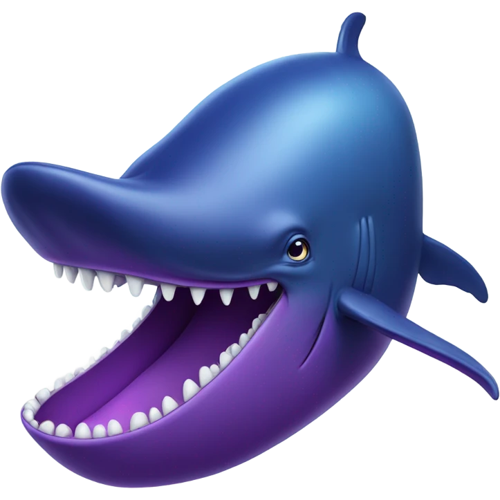 Blue whale purple, open mouth emoji