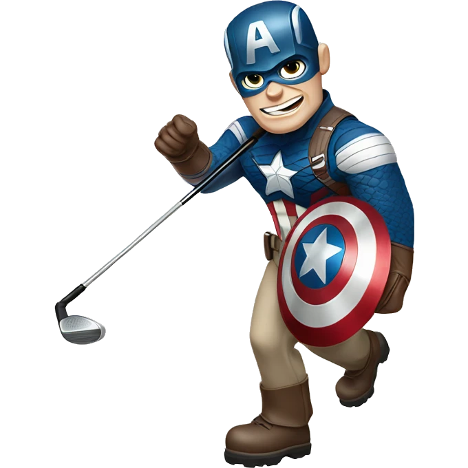 Captain America golfing emoji