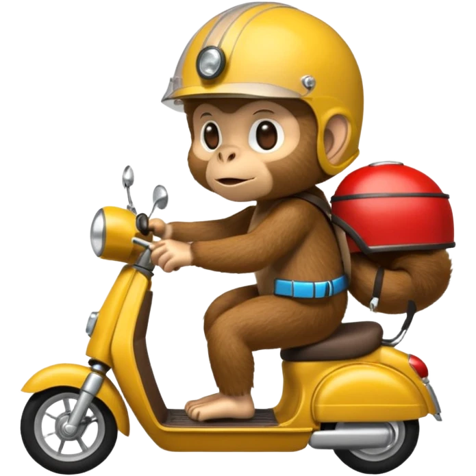 Monkey riding a scooter emoji