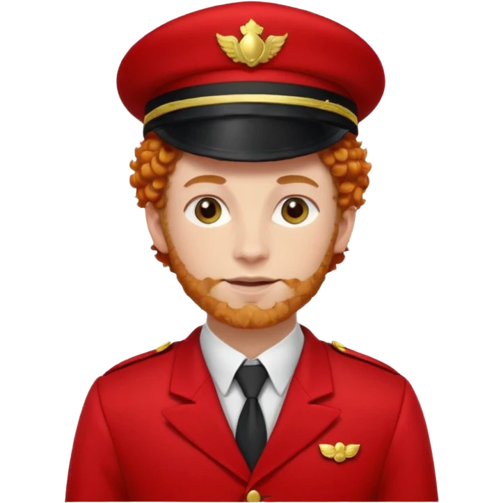 bellboy face big curly hair ginger bellboy red hat emoji