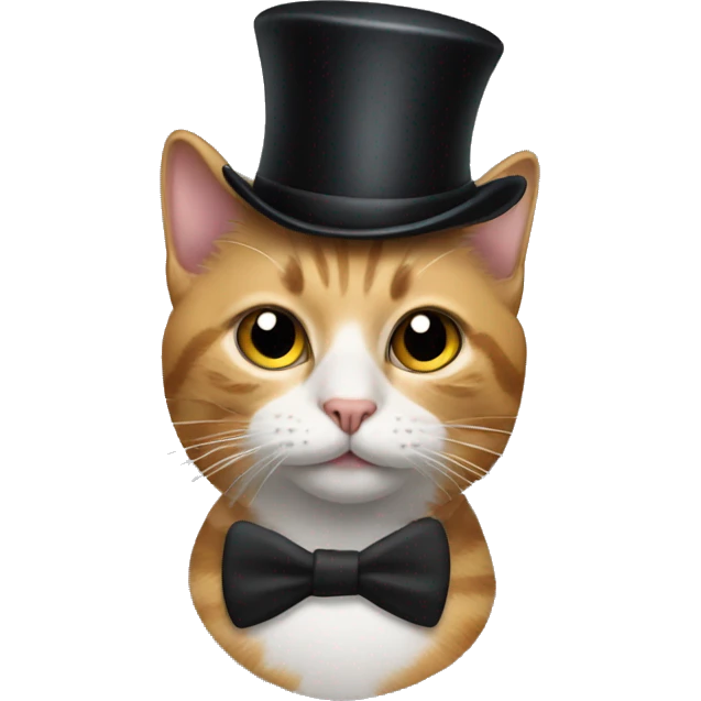 Cat wearing a top hat emoji