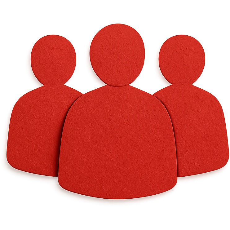three red shadowy figures standing together emoji