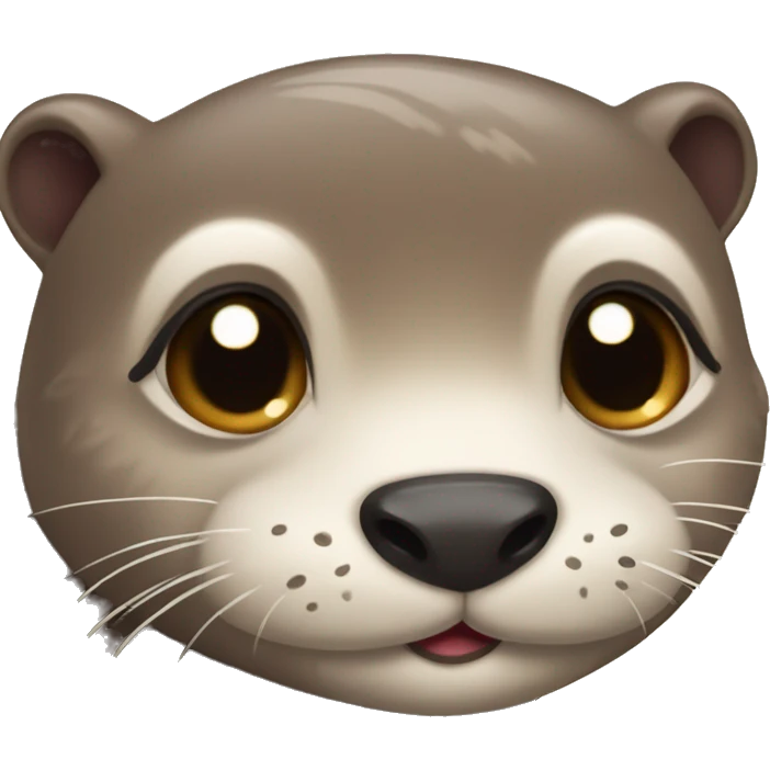 cute cartoon otter with heart-shaped eyes, only ead emoji