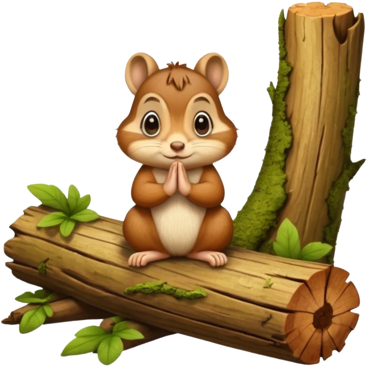  chipmunk praying to a log emoji