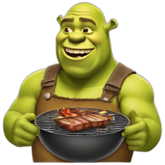shrek having a Barbecue emoji
