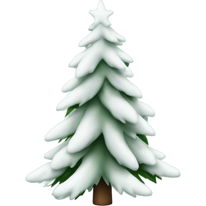  actual white fir christmas tree isolated.  emoji