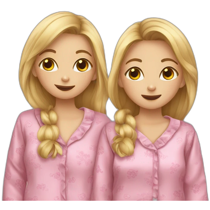 Deux filles en pyjama emoji