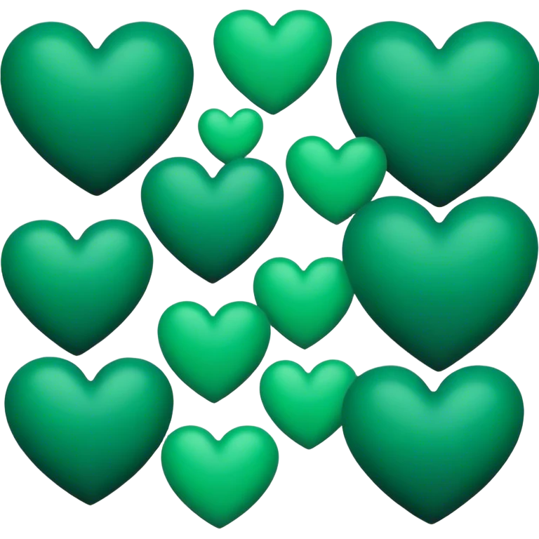 Group of dark green hearts emoji