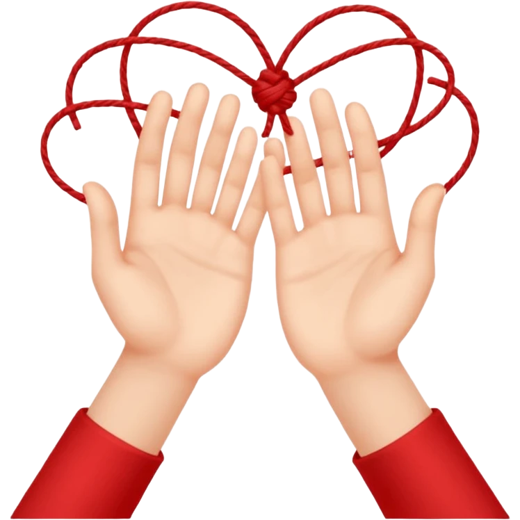 Two hands connect with red thread in suzume  emoji