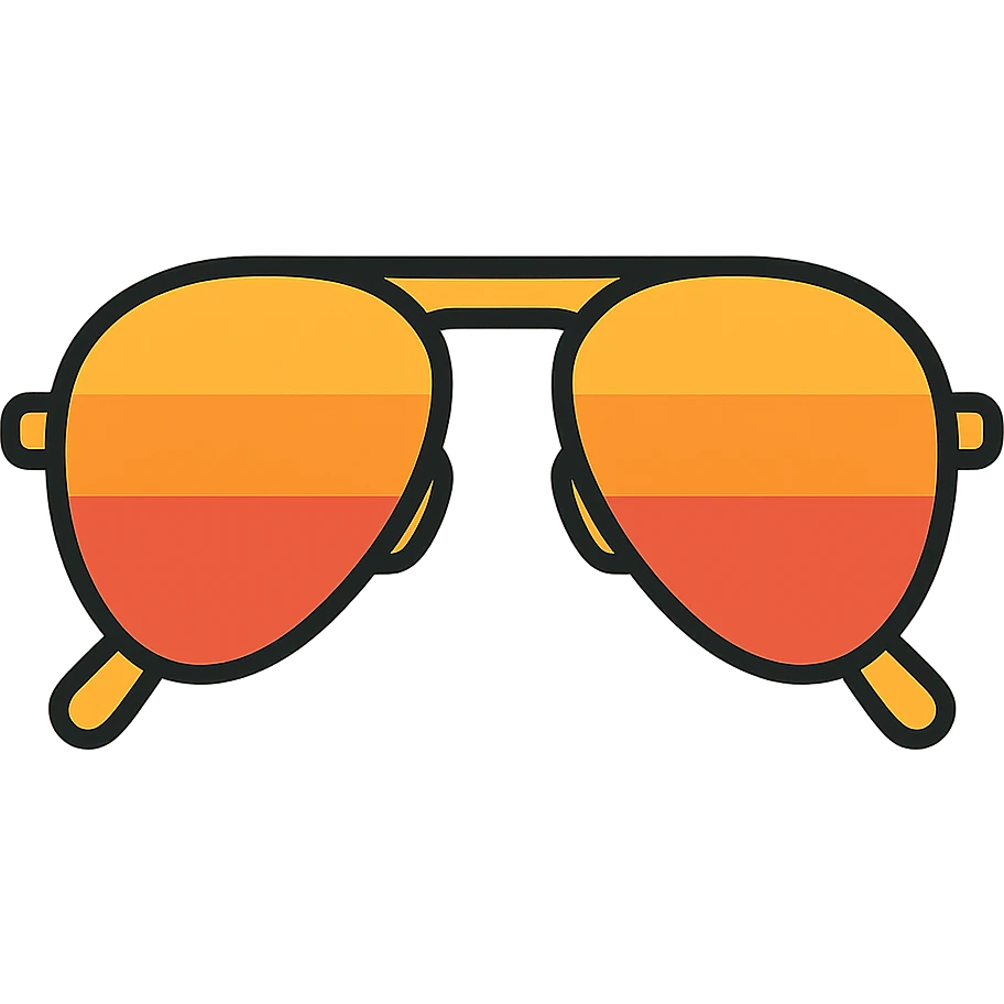 vintage 70s teardrop aviator sunglasses with gradient lenses emoji