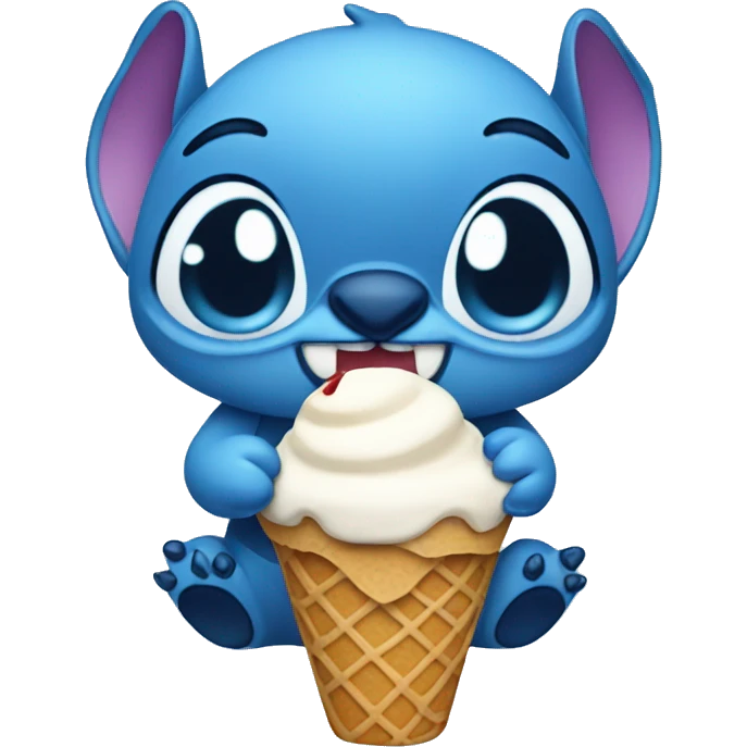 Stitch with ice cream emoji