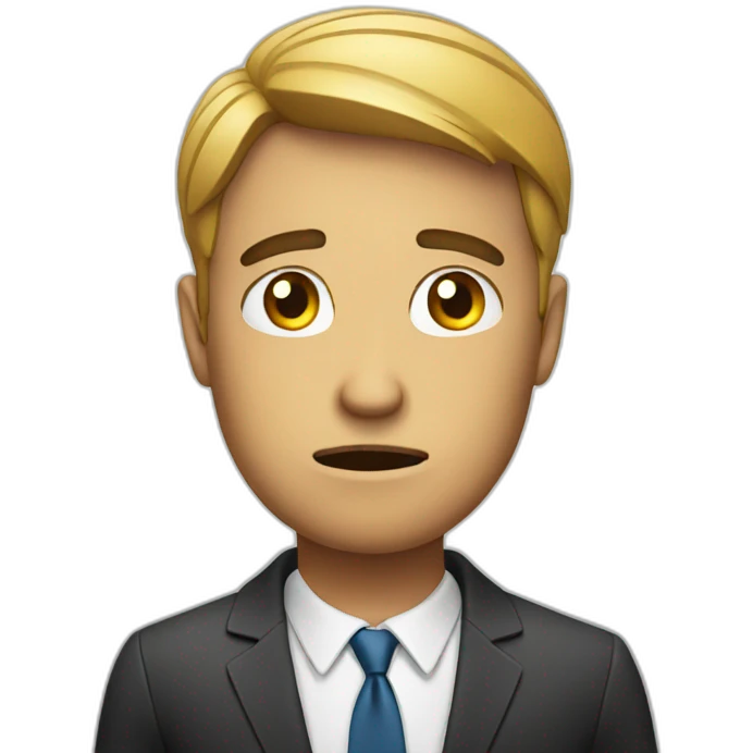 businessman is worried emoji