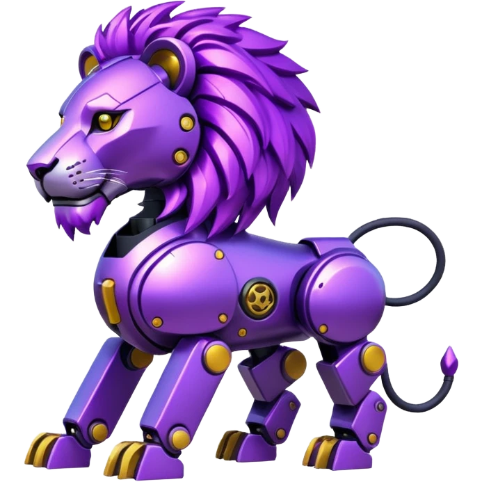 glitter mech lion purple cyberpunk emoji